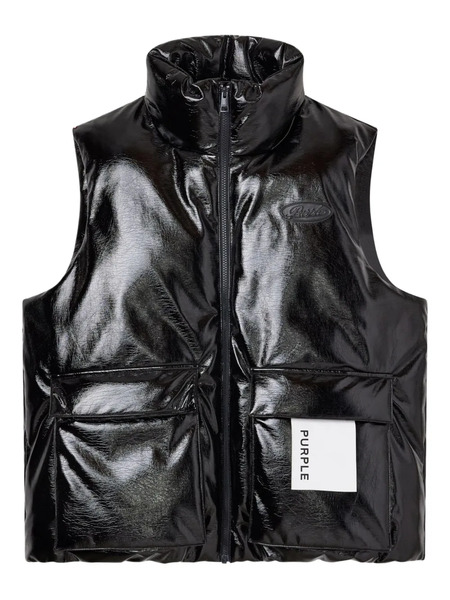  Purple Brand Gilet à Col Montant - Noir 