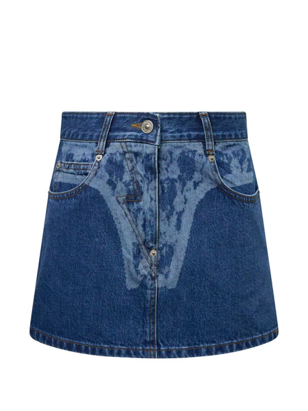  Pushbutton Minijupe Imprimée En Jean - Bleu 