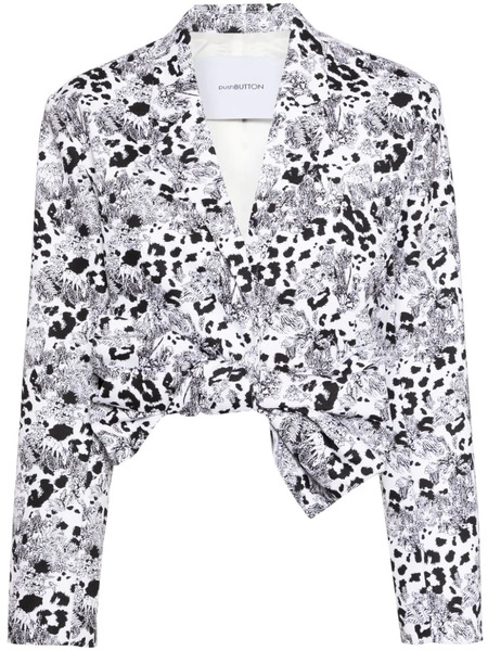  Pushbutton Veste Crop Imprimée - Blanc 