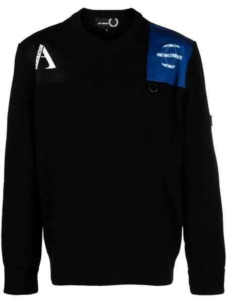  Raf Simons Pull à Détails De Patchs - Noir 