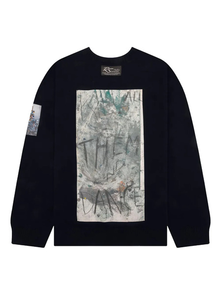  Raf Simons Pull à Imprimé Graphique - Bleu 