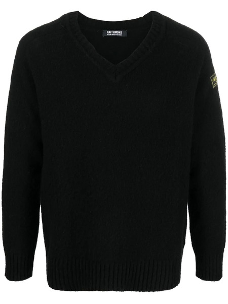  Raf Simons Pull à Patch Logo - Noir 