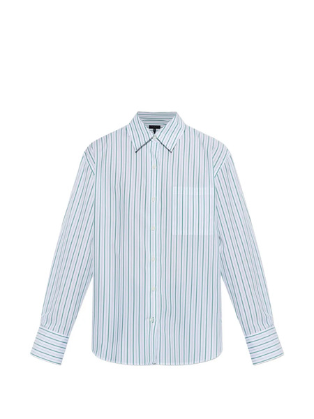  Rag & Bone Chemise Rayée à Logo Brodé - Blanc 