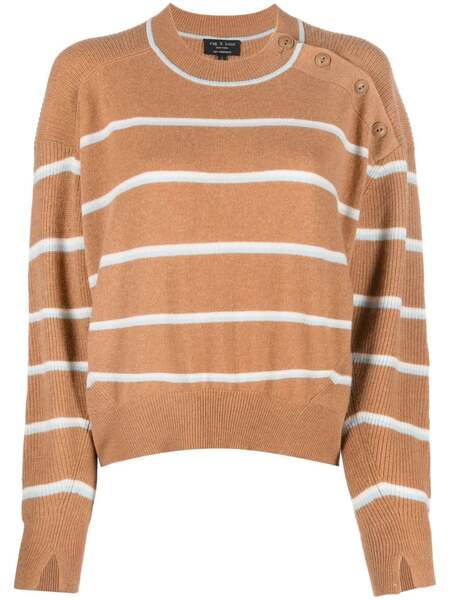  Rag & Bone Pull Rayé En Cachemire - Marron 
