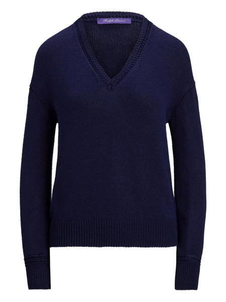  Ralph Lauren Collection Pull à Col V - Bleu 