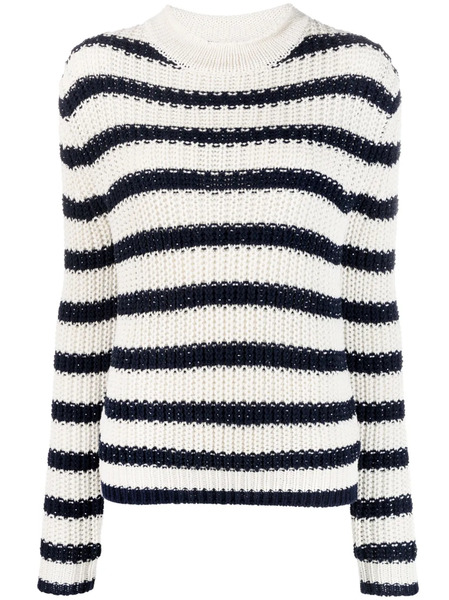  Ralph Lauren Collection Pull En Maille à Rayures - Blanc 
