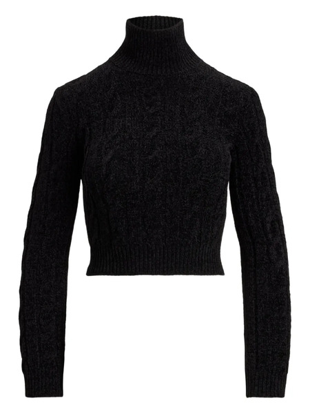  Ralph Lauren Collection Pull Torsadé à Col Roulé - Noir 