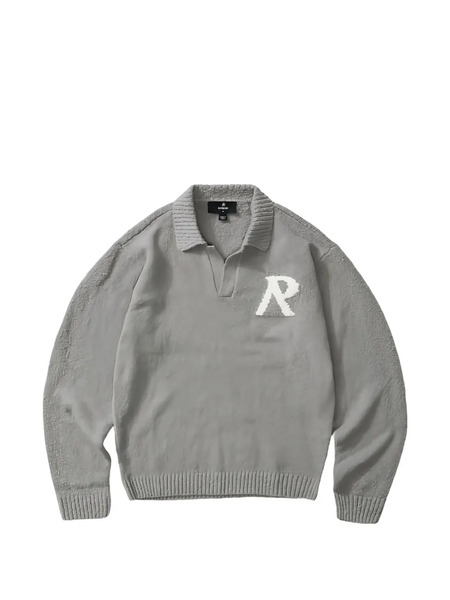  Represent Pull à Patch Logo Et Col Polo - Gris 