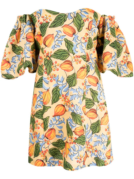  Rhode Robe Courte Dali à Fleurs - Orange 