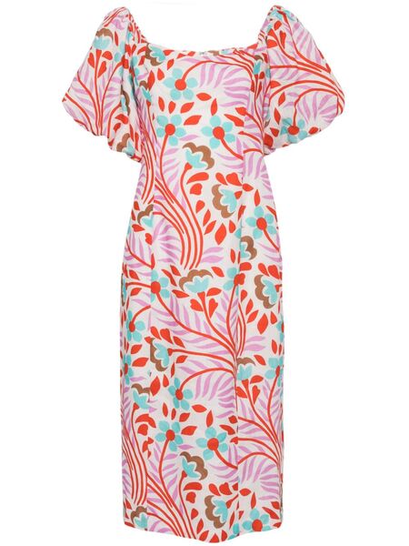  Rhode Robe Mi-longue Karima En Lin - Blanc 