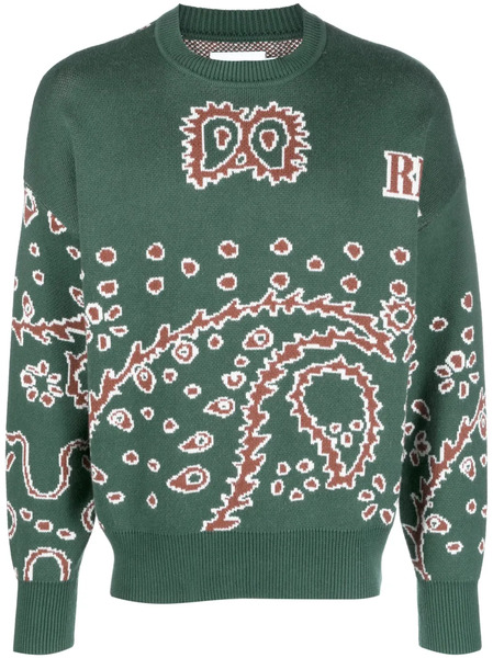  Rhude Pull En Maille Intarsia - Vert 