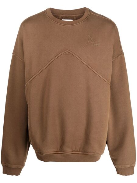  Rhude Pull Oversize à Logo Brodé - Marron 
