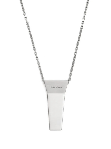 Rick Owens Collier En Chaîne à Logo Gravé - Argent 