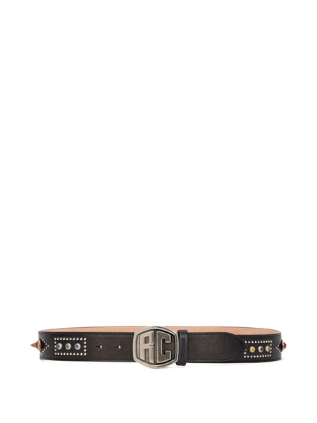  Roberto Cavalli Ceinture à Détails De Clous - Noir 