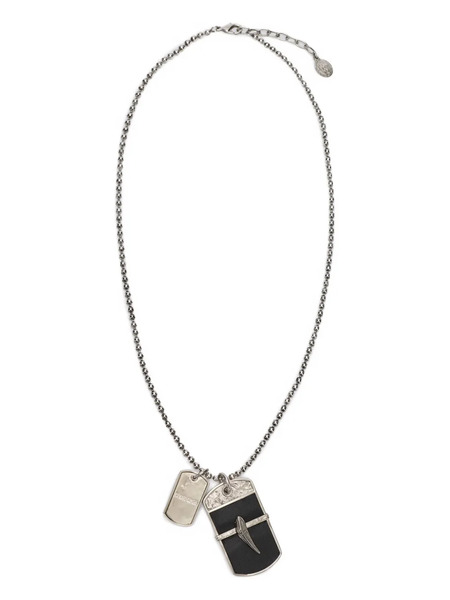  Roberto Cavalli Collier à Pendentif Double - Argent 