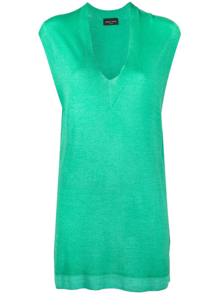  Roberto Collina Pull à Design Sans Manches - Vert 