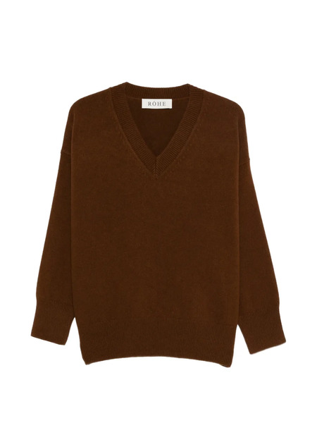  Róhe Pull En Maille à Col V - Marron 