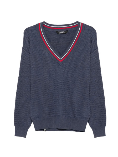  Rossignol Pull En Maille Texturée à Col V - Bleu 