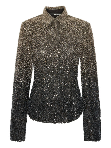  Rotate Birger Christensen Chemise à Perles De Verre Brodées - Gris 