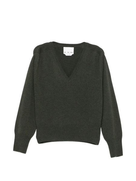  Sa Su Phi Pull En Cachemire à Col V - Vert 