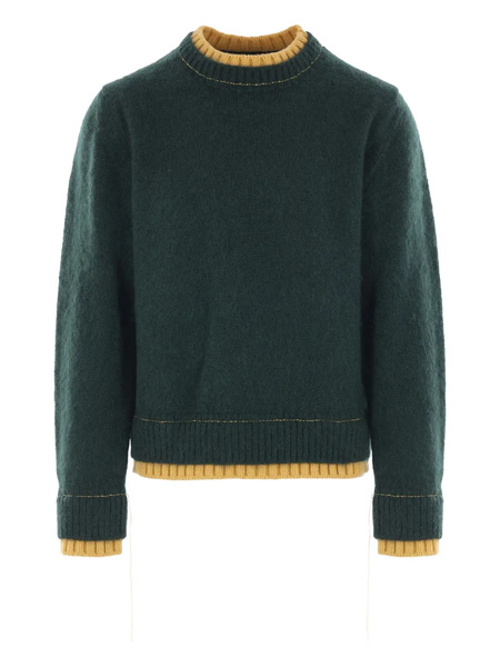  Sacai Pull à Bords Contrastants - Vert 