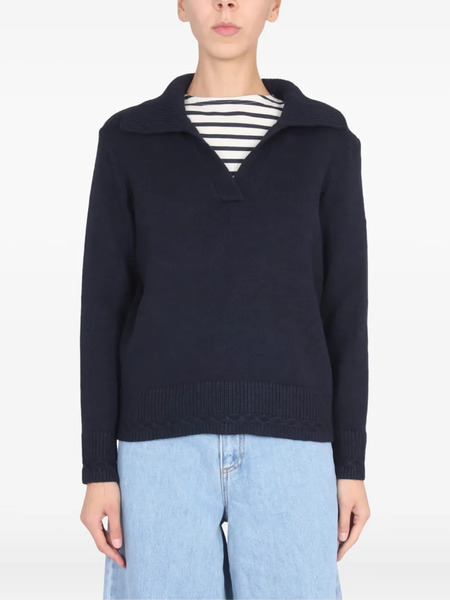  Saint James Pull à Col V - Bleu 