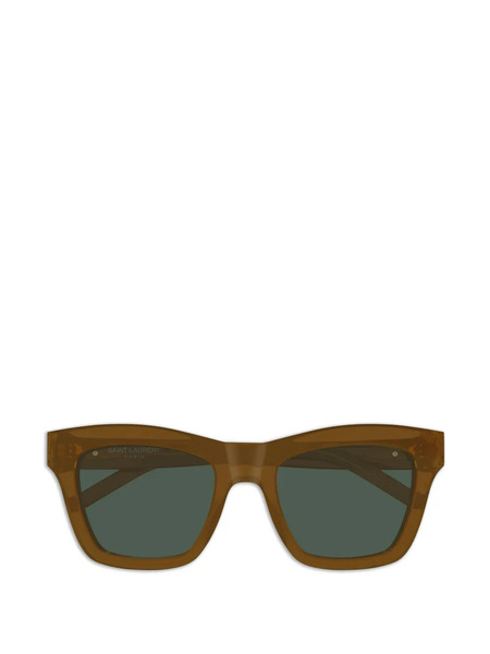  Saint Laurent Eyewear Lunettes De Soleil à Détail Cassandre - Marron 
