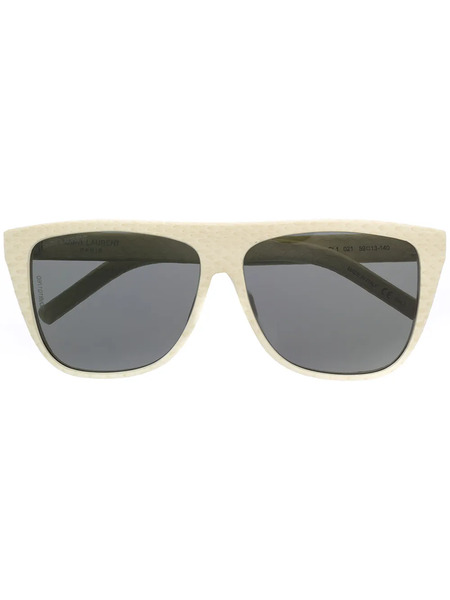  Saint Laurent Eyewear Lunettes De Soleil à Effet Peau De Serpent - Tons Neutres 