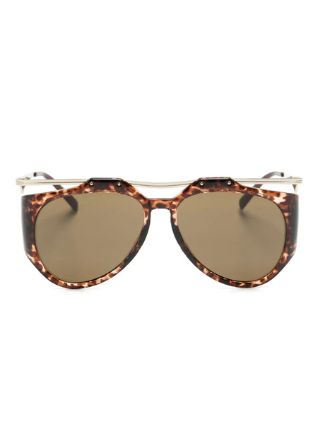  Saint Laurent Eyewear Lunettes De Soleil Sl M137 Amelia à Monture Pilote - Marron 