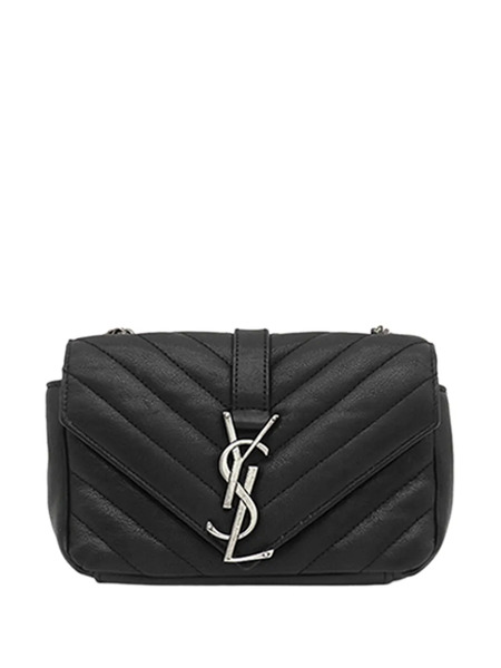  Saint Laurent Pre-owned 2013-2026 Baby Sheepskin Chevron Classic Monogram Chain Bag Crossbody Bag - Noir 