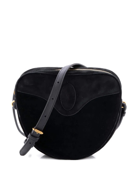  Saint Laurent Pre-owned Le Monogramme Coeur Bag Monogram All Over Velvet And Suede Crossbody Bag - Noir 