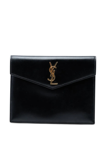  Saint Laurent Pre-owned Mini Pochette Uptown Monogrammée En Cuir De Veau Brillant Lisse (2019) - Noir 