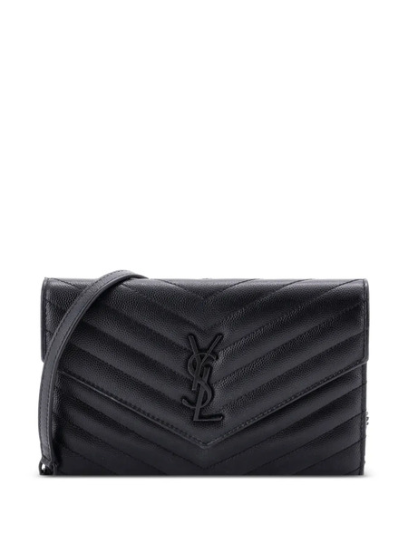  Saint Laurent Pre-owned Petit Sac à Bandoulière Classic Monogram Wallet On Chain Matelasse Chevron En Cuir - Noir 