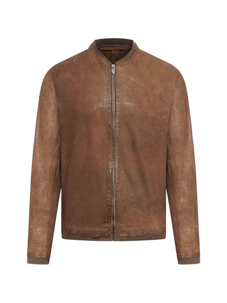  Salvatore Santoro Veste En Cuir à Fermeture Zippée - Marron 