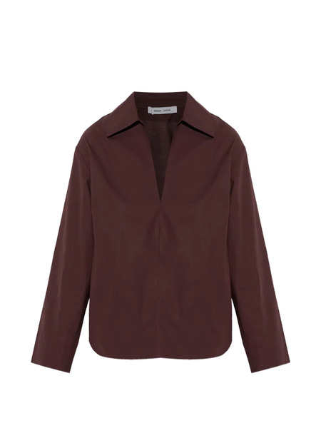  Samsoe Samsoe Blouse Sasully à Col V - Marron 