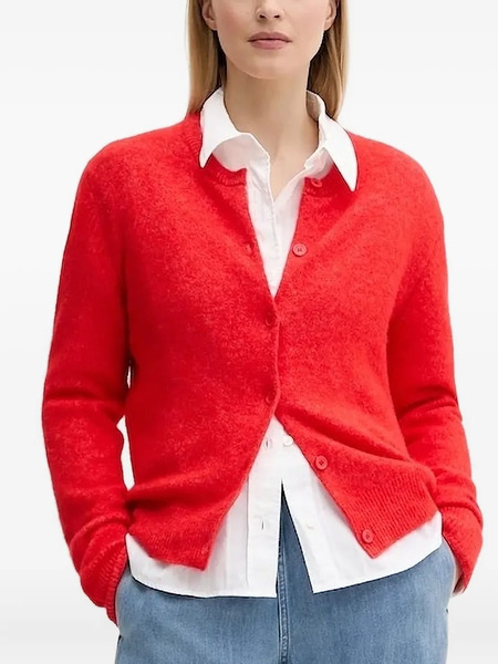  Samsoe Samsoe Cardigan à Boutonnière Devant - Rouge 