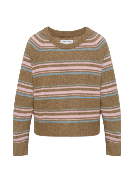  Samsoe Samsoe Pull Rayé Nor O-n à Manches Raglan - Marron 