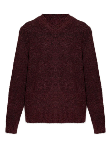  Samsoe Samsoe Pull Safloyd En Maille à Col V - Rouge 