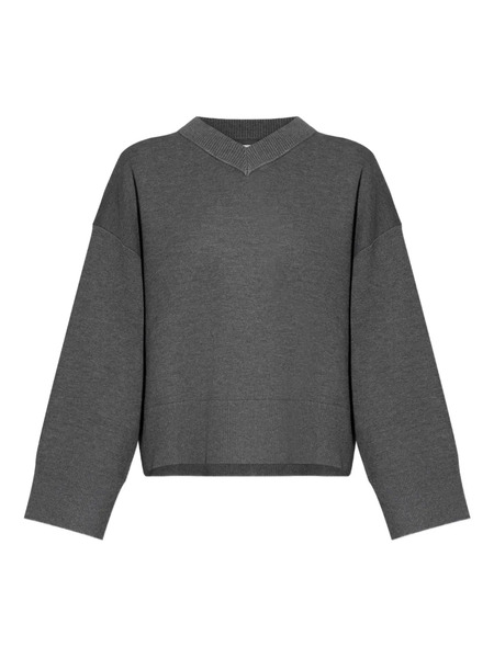  Samsoe Samsoe Pull Salula à Col V - Gris 