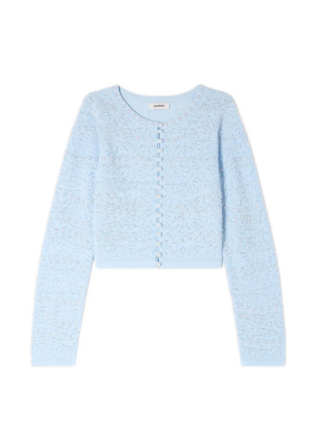  Sandro Cardigan à Perles Artificielles - Bleu 