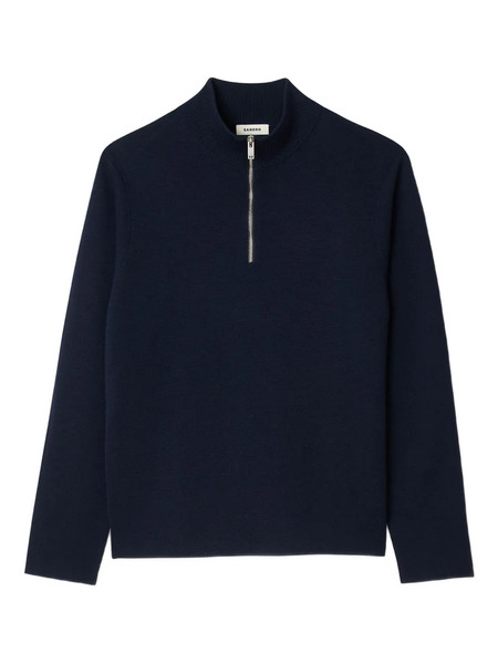  Sandro Pull à Col Montant Zippé - Bleu 