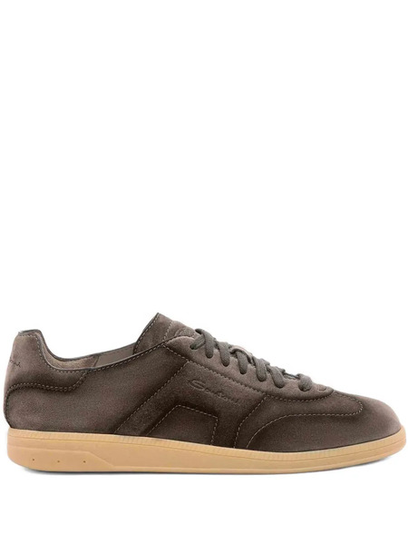  Santoni Baskets En Daim Et Cuir - Marron 