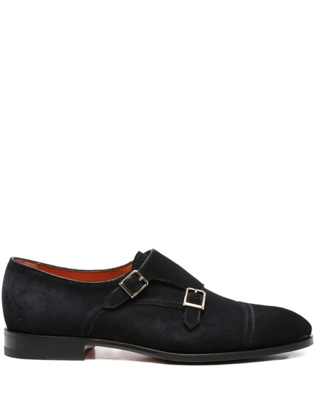  Santoni Chaussures En Daim à Double Boucle - Bleu 