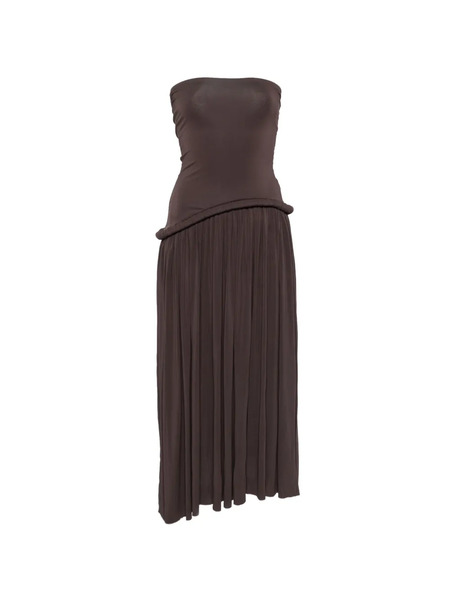  Séfr Robe-bustier à Détail Plissé - Marron 