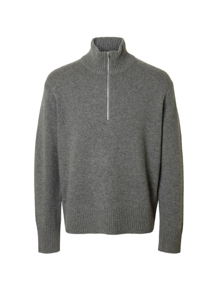  Selected Pull à Col Zippé - Gris 
