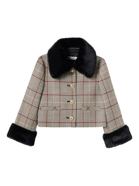  Self-portrait Kids Veste à Motif Pied-de-poule - Marron 