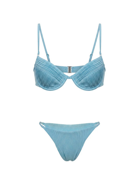  Selia Richwood Amy Shirred Pleated Bikini - Bleu 