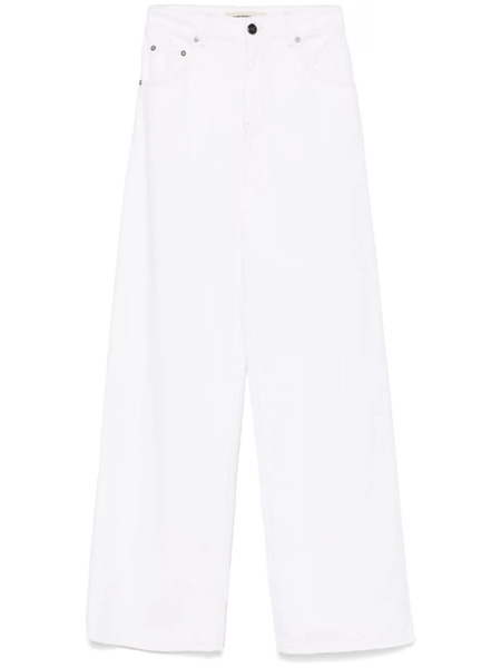  Semicouture Jean à étiquette Logo - Blanc 