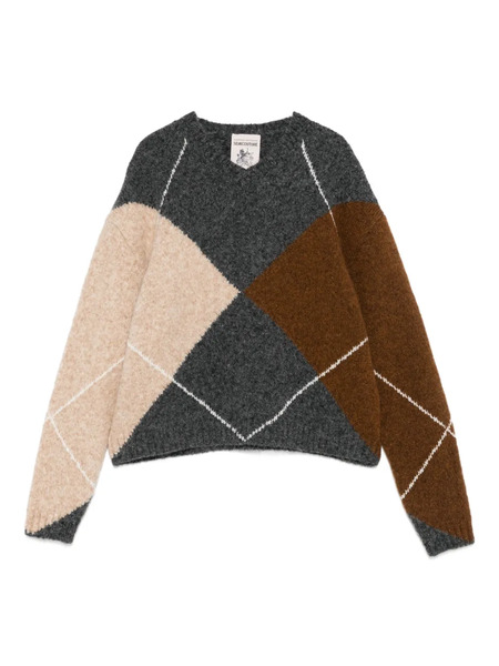  Semicouture Pull à Losanges - Gris 