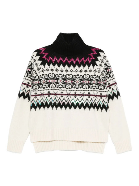  Semicouture Pull En Maille Fair Isle - Blanc 